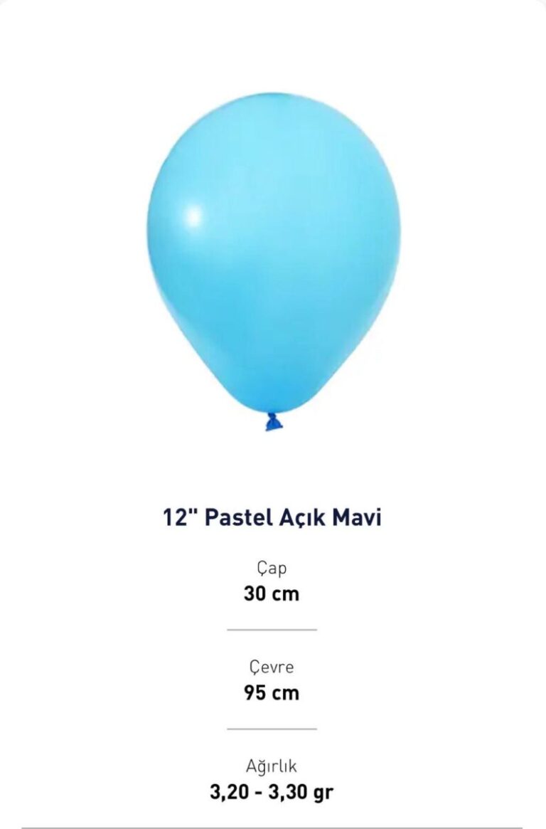 12'' PASTEL AÇIK MAVİ BALON EVİ 100'LÜ