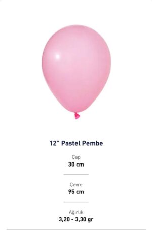 12'' PASTEL PEMBE BALON EVİ 100'LÜ