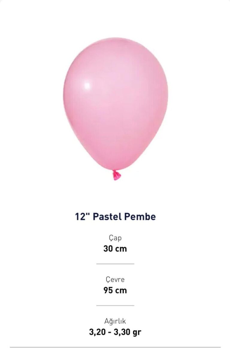 12'' PASTEL PEMBE BALON EVİ 100'LÜ