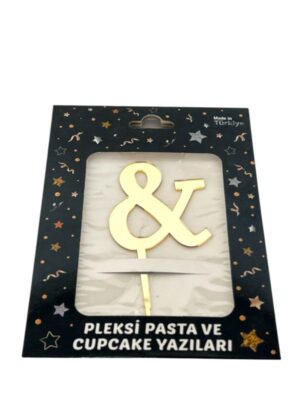 GOLD GÜMÜŞ (&) YAZILI PLEKSİ PASTA SÜSÜ