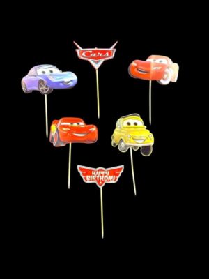 CARS KAREKTERLİ PASTA SÜSÜ KÜRDAN 6’LI