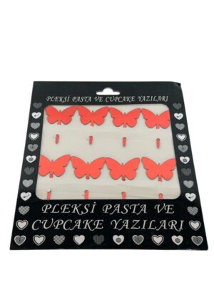KIRMIZI KELEBEK PLEKSİ KÜRDAN 8'Lİ - Görsel 1