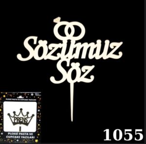 GOLD GÜMÜŞ SÖZÜMÜZ SÖZ PLEKSİ PASTA SÜSÜ