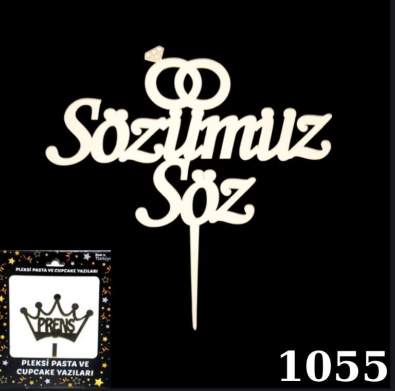GOLD GÜMÜŞ SÖZÜMÜZ SÖZ PLEKSİ PASTA SÜSÜ