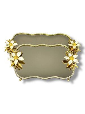 GOLD MANOLYA TAŞLI 2'Lİ NİŞAN TEPSİ 5 MODEL