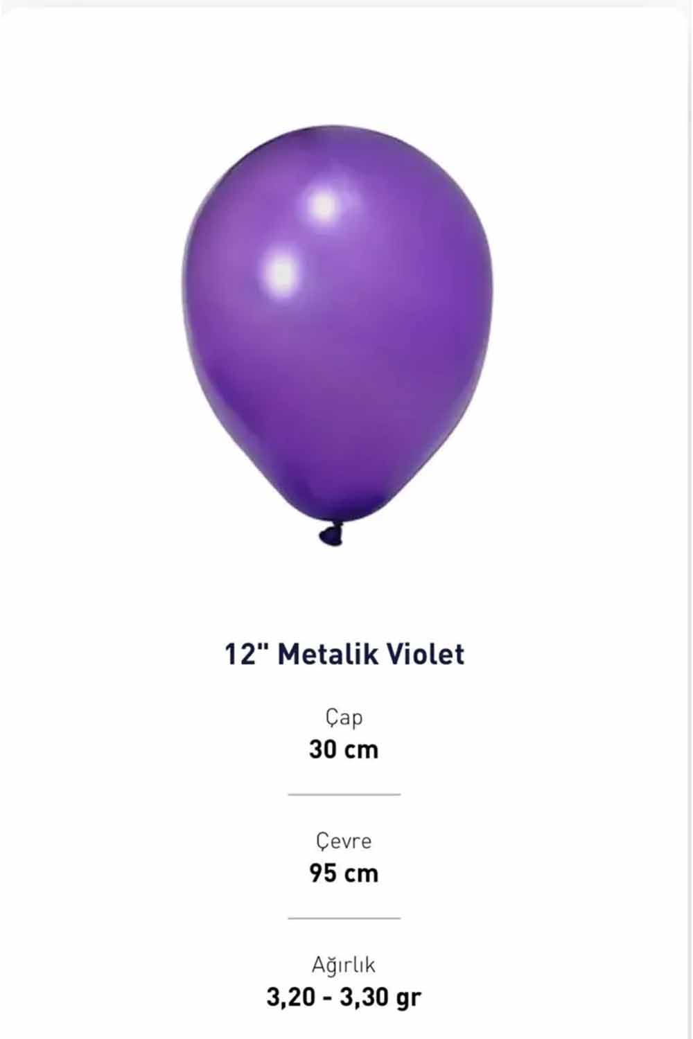 12 BALON EVİ METALİK VİOLET