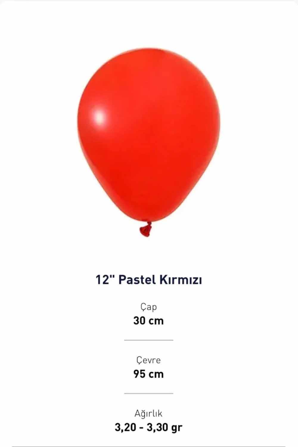 12 PASTEL BALON EVİ KIRMIZI