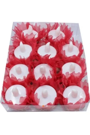 10'LU PAKET ALIM LEDLİ EL GÜLÜ KIRMIZI FIRFIRLI 12'Lİ