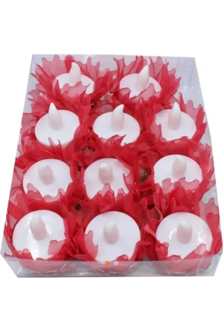 10'LU PAKET ALIM LEDLİ EL GÜLÜ KIRMIZI FIRFIRLI 12'Lİ