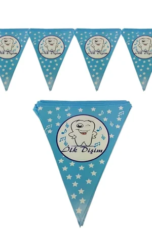 Bebek Parti İlk Diş Mavi Flama 10 Adet