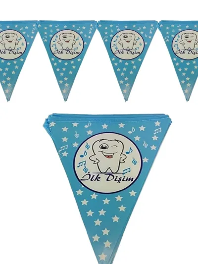 Bebek Parti İlk Diş Mavi Flama 10 Adet
