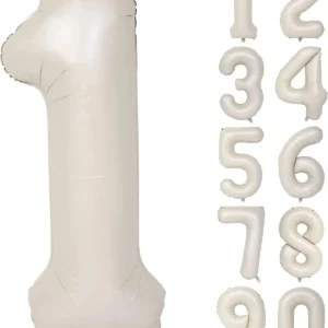 1- RAKAM 34 İNC KREM RENK FOLYO BALON 76 CM
