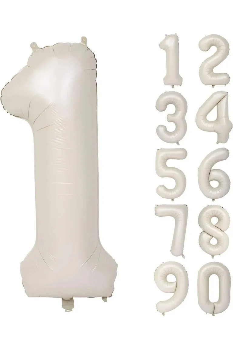 1- RAKAM 34 İNC KREM RENK FOLYO BALON 76 CM
