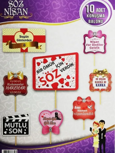 Söz Nişan Konsept Konuşma Balonu 10'Lu