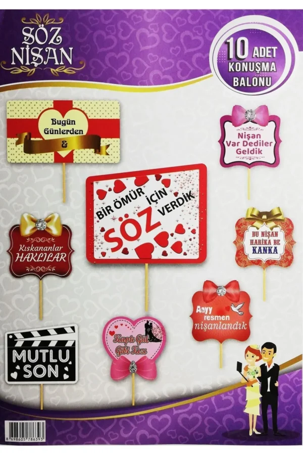 Söz Nişan Konsept Konuşma Balonu 10'Lu