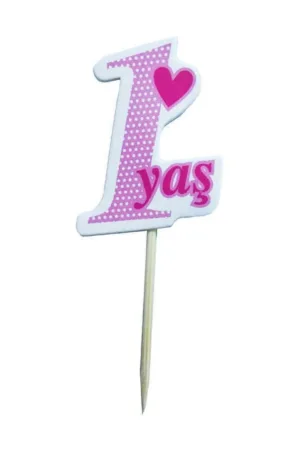 1 YAŞ DESENLİ KÜRDAN 20'Lİ PAKET PEMBE