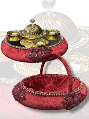 BORDO APLİKLİ SEPET TAKIMI