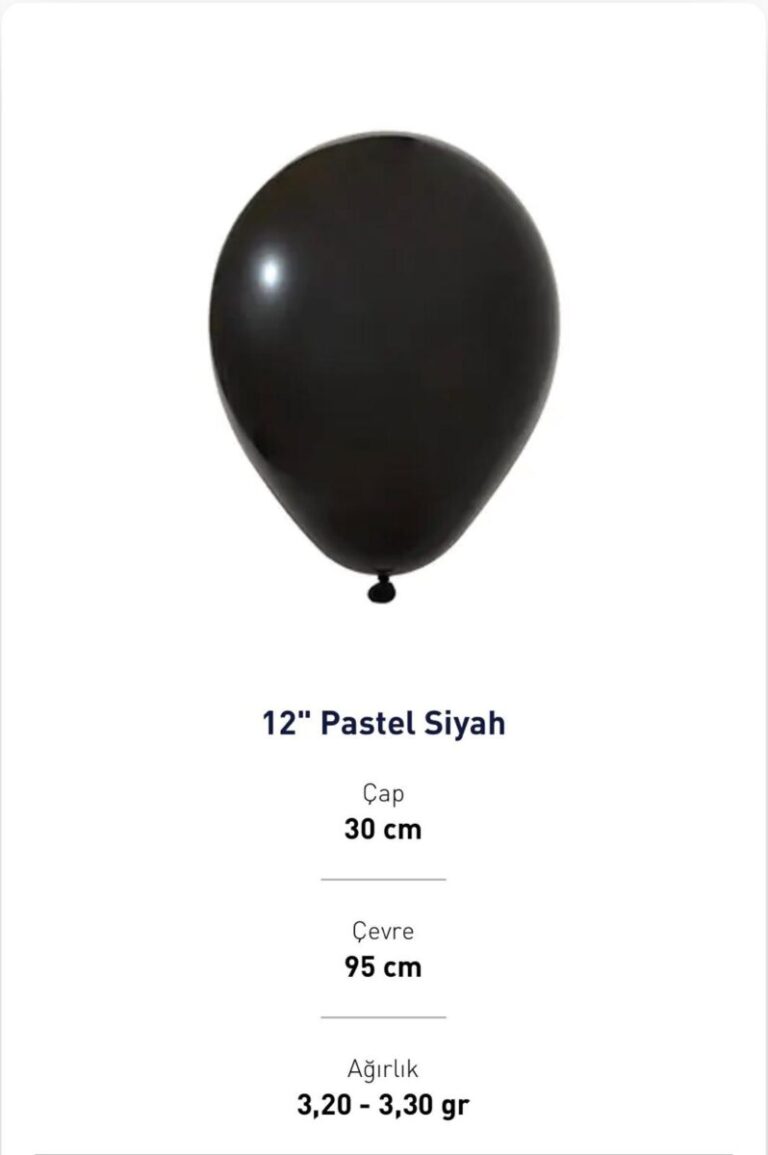 12'' PASTEL SİYAH BALON EVİ 100'LÜ