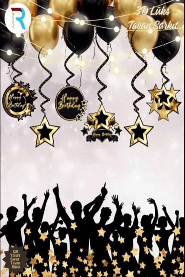 6'lı LÜKS TAVAN SÜSÜ BLACK GOLD