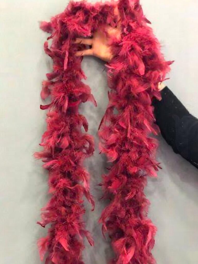 Kaz Tüyü Otriş Süsleme Malzemesi 2 Metre Bordo
