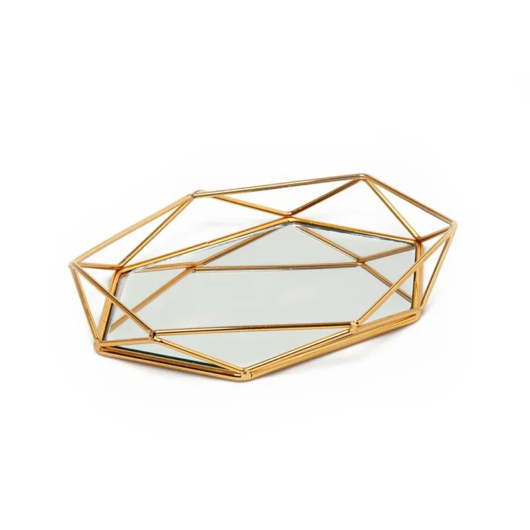 GOLD PRİZMA NİŞAN TEPSİSİ 2'Lİ 35x 29 Cm - 27x25 Cm