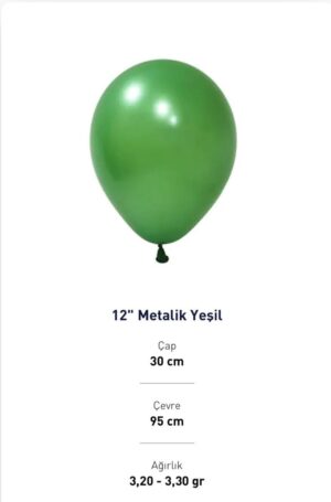 12” METALİK YEŞİL BALON EVİ 100’LÜ