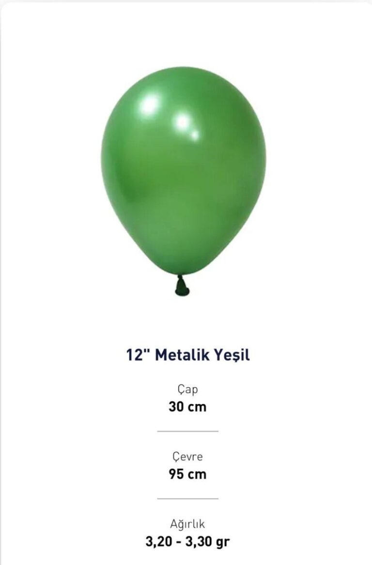 12” METALİK YEŞİL BALON EVİ 100’LÜ
