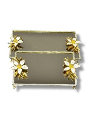 GOLD MANOLYA TAŞLI 2'Lİ NİŞAN TEPSİ 5 MODEL - Görsel 4
