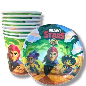  BRAWL STARS KAREKTERLİ TABAK BARDAK 8'Lİ