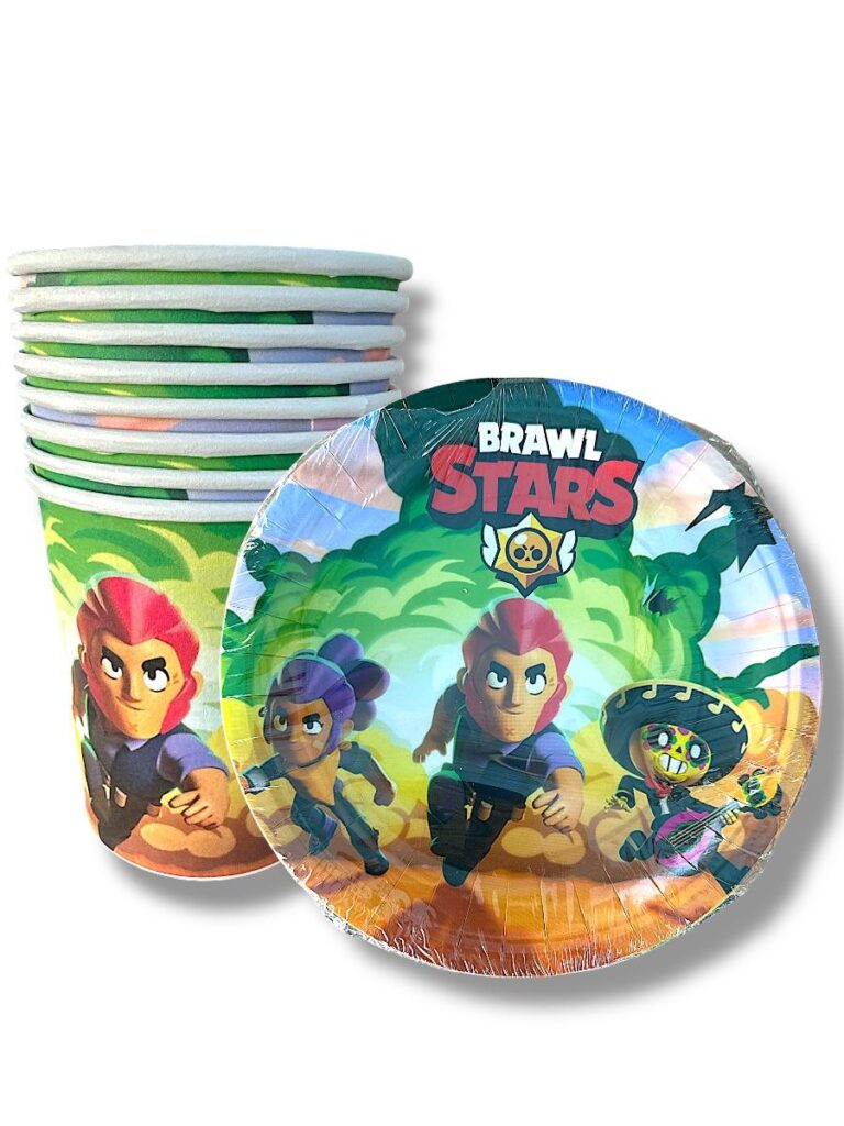  BRAWL STARS KAREKTERLİ TABAK BARDAK 8'Lİ