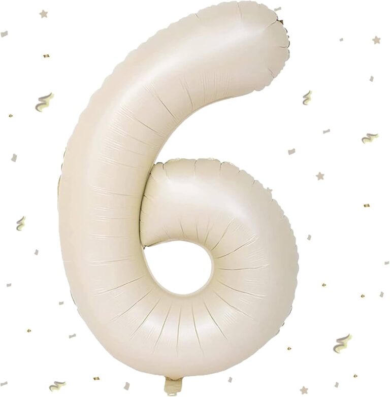 6- RAKAM 34 İNC KREM RENK FOLYO BALON 76 CM