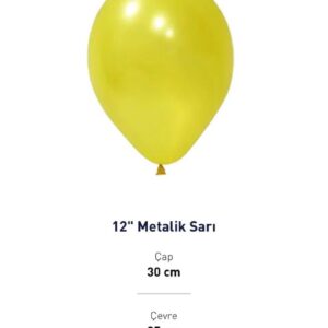 12” METALİK SARI BALON EVİ 100’LÜ