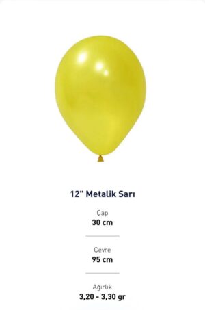12” METALİK SARI BALON EVİ 100’LÜ