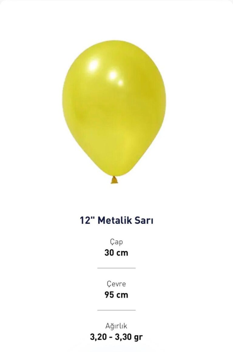 12” METALİK SARI BALON EVİ 100’LÜ