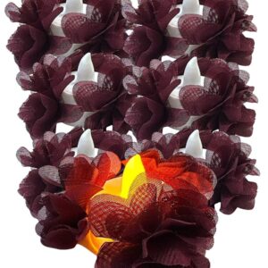 5'Lİ PAKET ALIM LEDLİ BORDO KUMAŞ GÜLLÜ 12’Lİ 