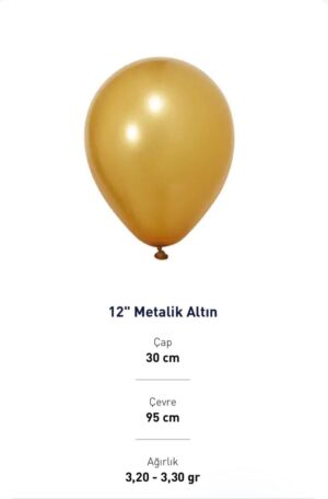 12” METALİK ALTIN BALON EVİ 100’LÜ