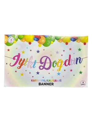 10'LU ALIM GÖKKUŞAĞI İYİKİ DOĞDUN KALİĞRAFİ YAZI BANNER