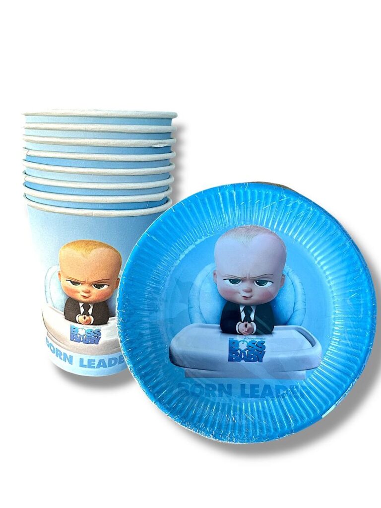 PATRON BEBEK KAREKTERLİ TABAK BARDAK 8'Lİ