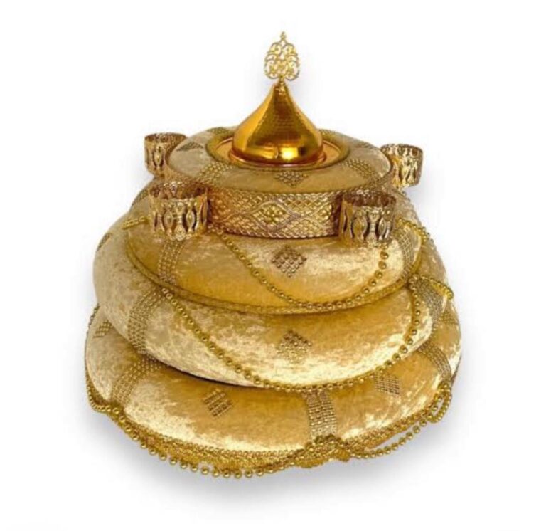 KUBBELİ ÜÇ KATLI GOLD LÜKS SEPET TAKIMI