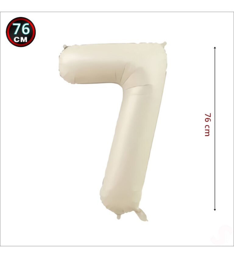 7- RAKAM 34 İNC KREM RENK FOLYO BALON 76 CM