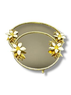 GOLD MANOLYA TAŞLI 2'Lİ NİŞAN TEPSİ 5 MODEL - Görsel 3
