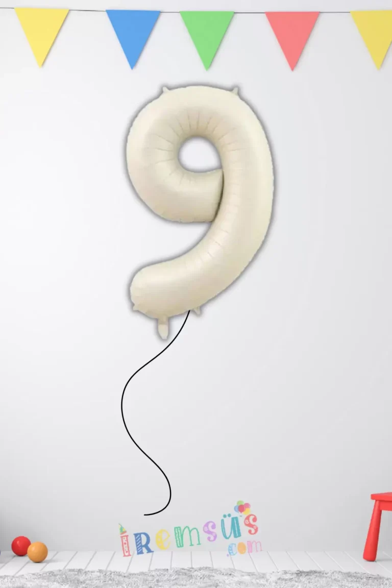8- RAKAM 34 İNC KREM RENK FOLYO BALON 76 CM
