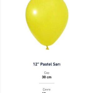12'' PASTEL SARI BALON EVİ 100'LÜ