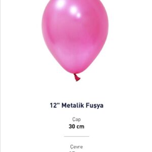 12” METALİK PEMBE BALON EVİ 100’LÜ
