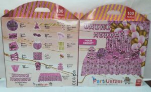 PEMBE KONSEPT PARTİ SETİ 100 PARÇA