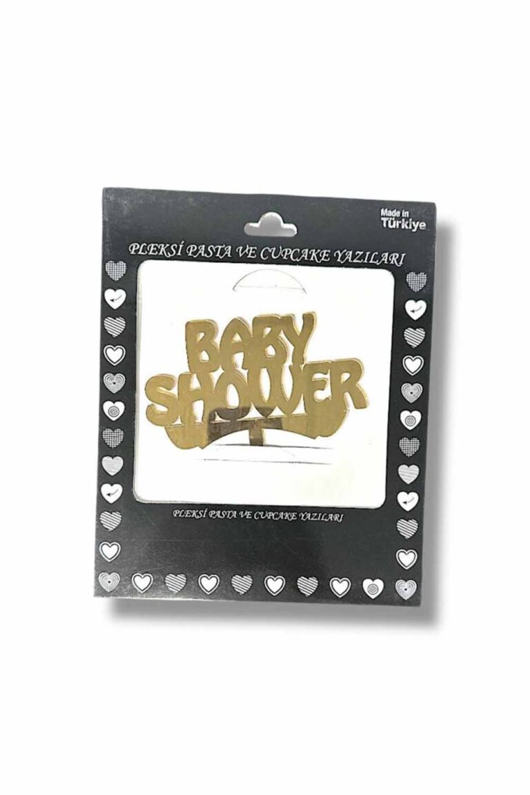 GOLD BABY SOWER FİĞÜRLÜ PLEKSİ PASTA SÜSÜ