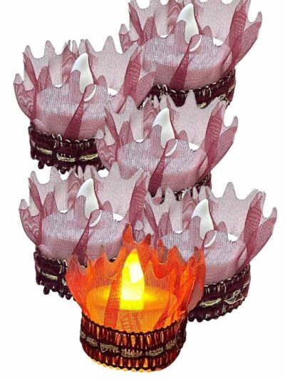 TEKLİ PAKET ALIM LEDLİ EL GÜLÜ BORDO FIRFIRLI 12’Lİ
