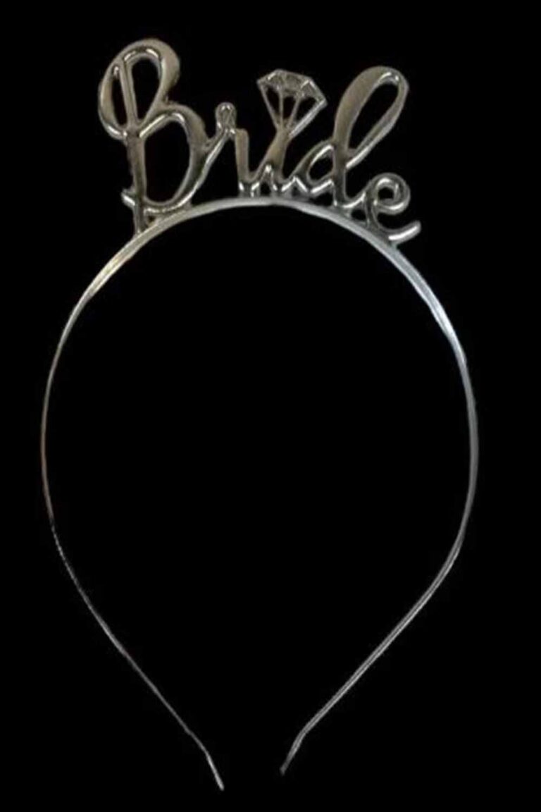 BRİDE YAZILI METAL GÜMÜŞ TAÇ