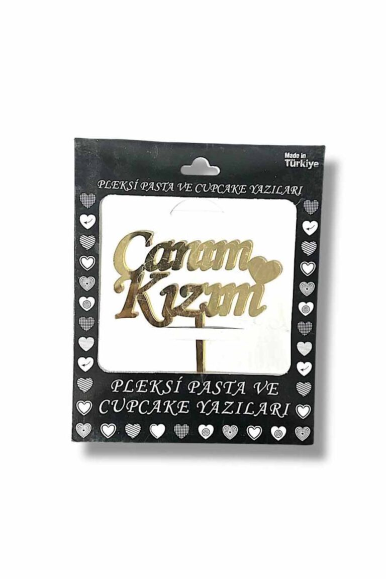 GOLD CANIM KIZIM FİĞÜRLÜ PLEKSİ PASTA SÜSÜ