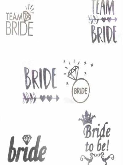 Bride To be Bekarlığa Veda Dövme gümüş 10 ADET
